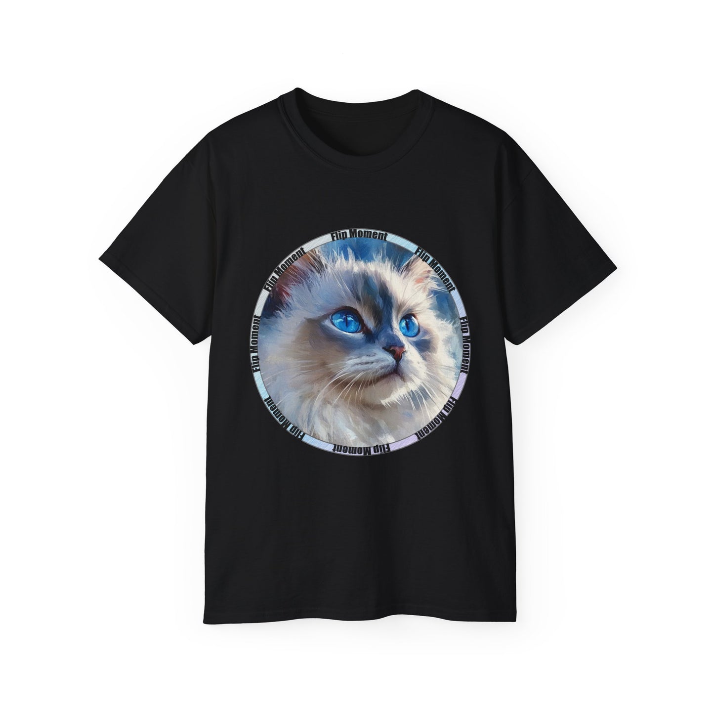 Blue-Eyed Cat Unisex Ultra Cotton Tee, Cat Lover's Shirt, Pet Owner Gift, Cute Animal Tee, Cat-themed Apparel