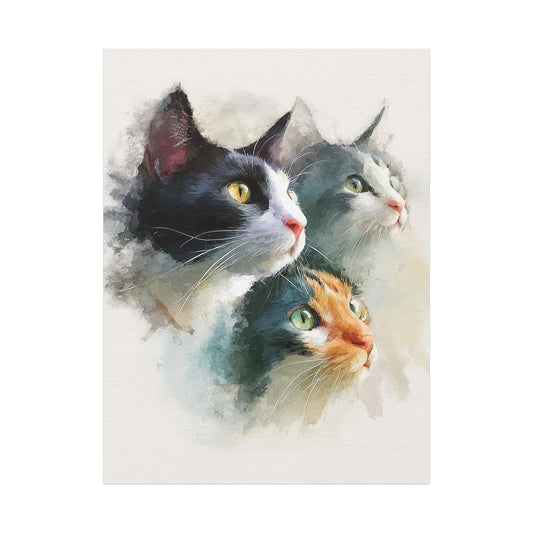 Cat Portraits Matte Canvas Art
