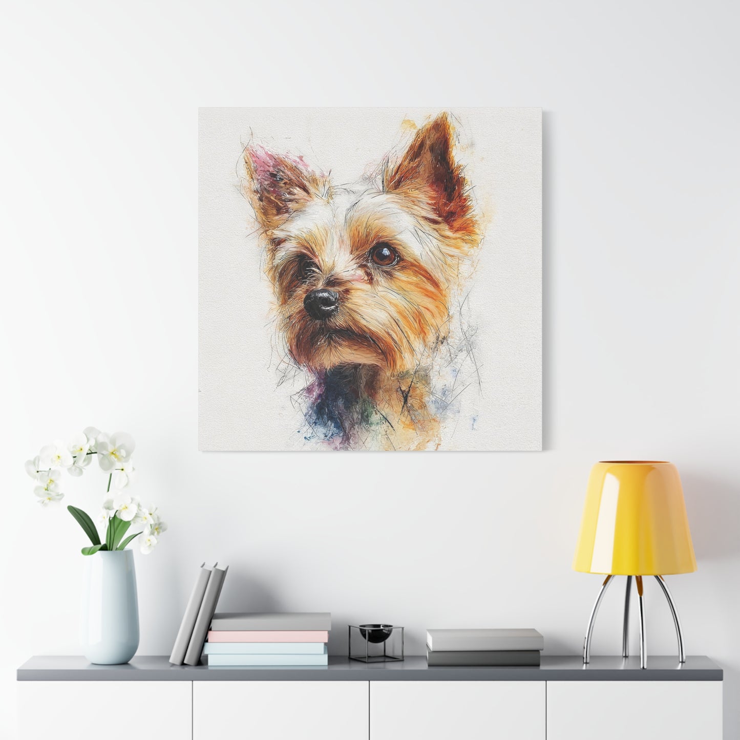 Yorkshire Terrier Dog Portrait Canvas Art