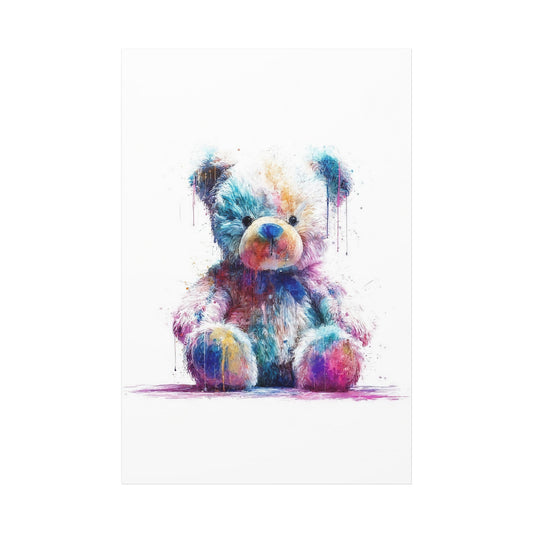 Colorful Teddy Bear Canvas Art Print