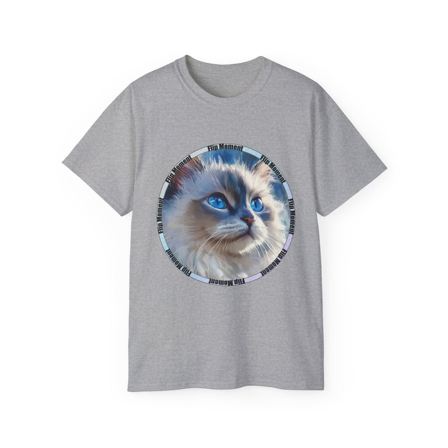 Blue-Eyed Cat Unisex Ultra Cotton Tee, Cat Lover's Shirt, Pet Owner Gift, Cute Animal Tee, Cat-themed Apparel