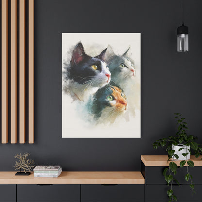 Cat Portraits Matte Canvas Art