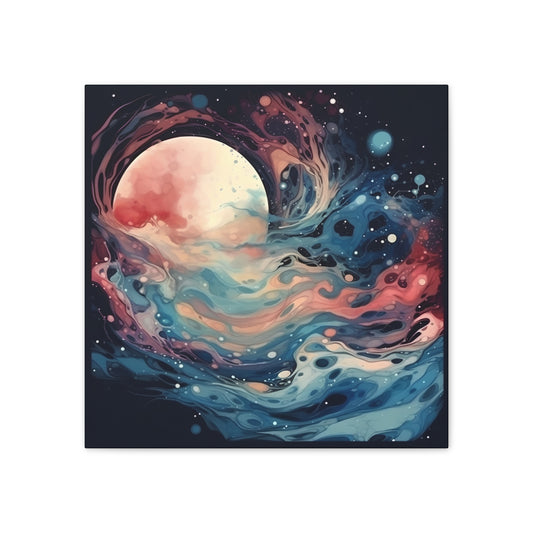 Galaxy scenery Art in Water Color Style Canvas Printed