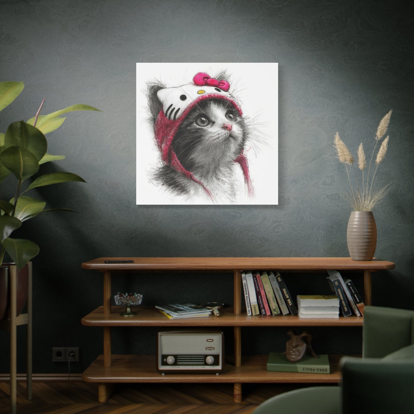 Adorable Cat Canvas Art, Cute Kitty Wall Decor