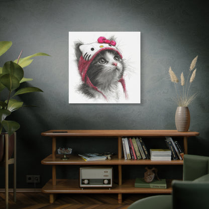 Adorable Cat Canvas Art, Cute Kitty Wall Decor