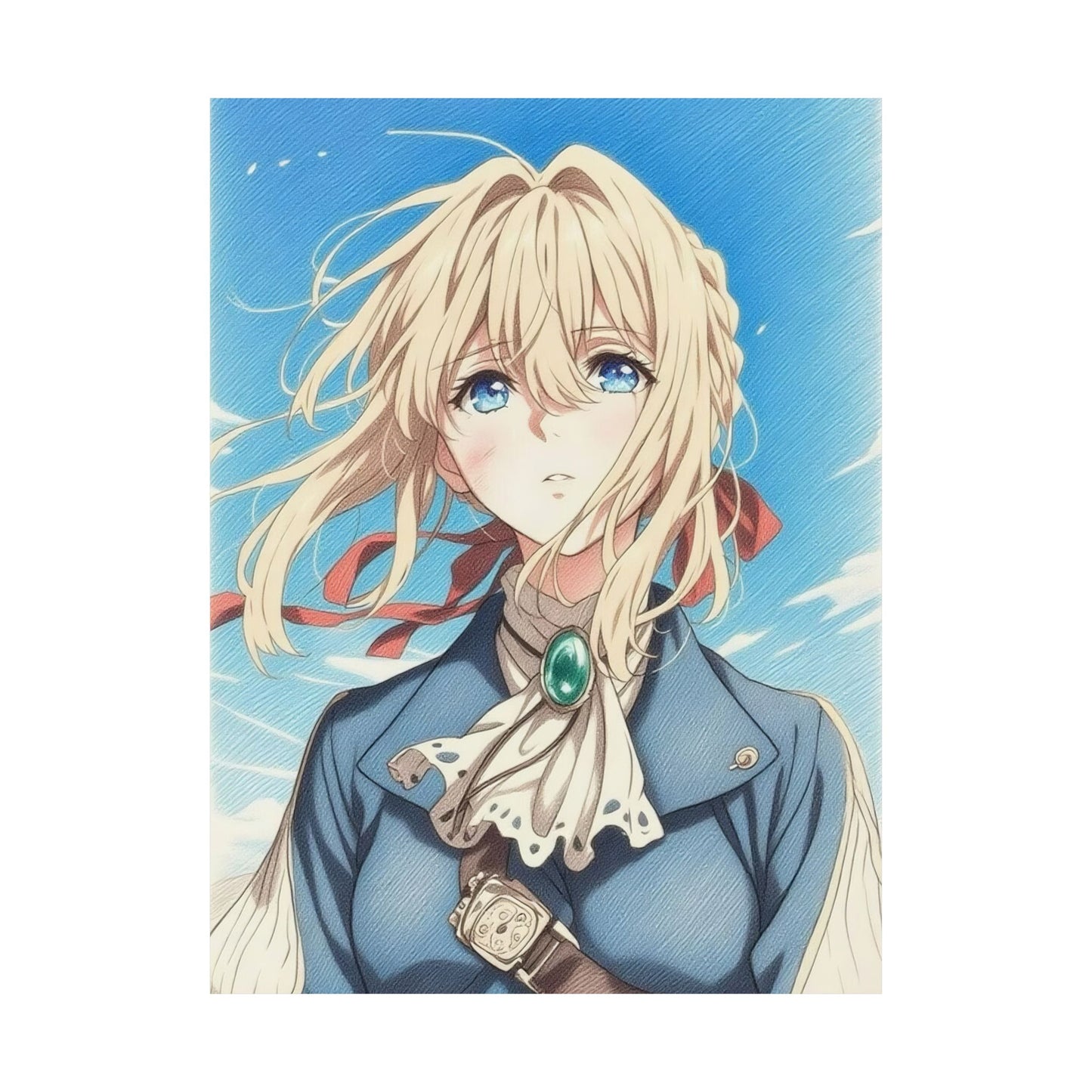 violet evergarden Color Pencils sketch Printed