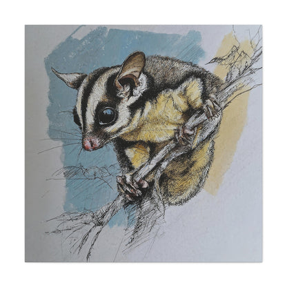 Sugar Glider Art Canvas Print, Wildlife Decor