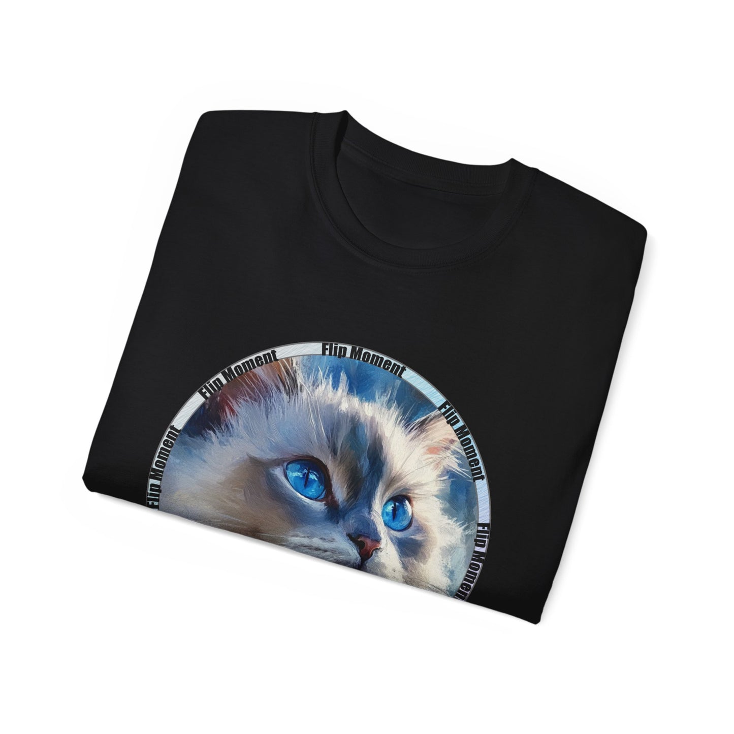 Blue-Eyed Cat Unisex Ultra Cotton Tee, Cat Lover's Shirt, Pet Owner Gift, Cute Animal Tee, Cat-themed Apparel