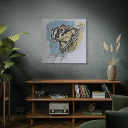 Sugar Glider Art Canvas Print, Wildlife Decor
