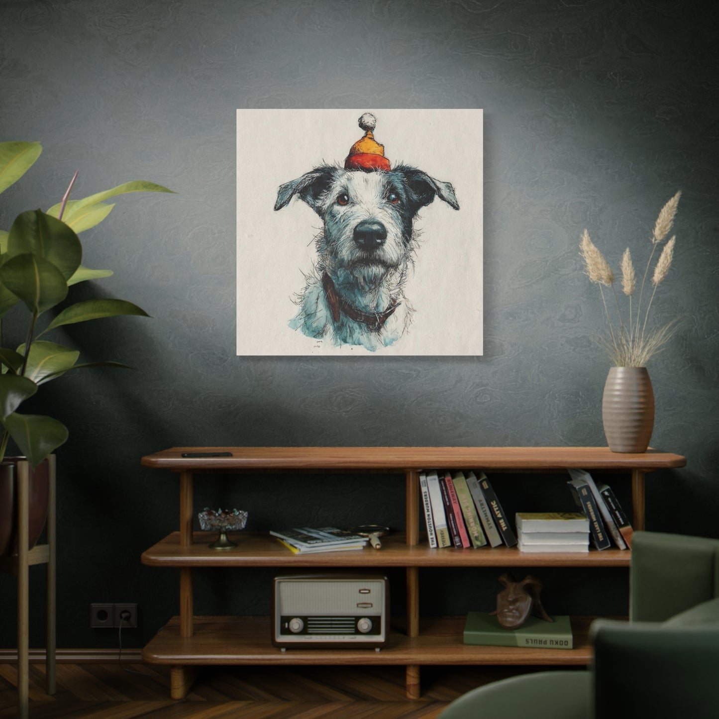 Whimsical Dog Art Canvas Print