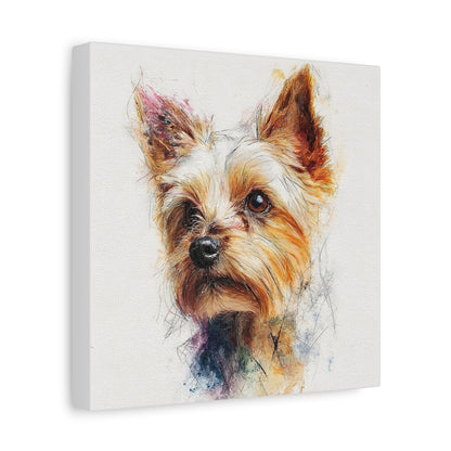 Yorkshire Terrier Dog Portrait Canvas Art