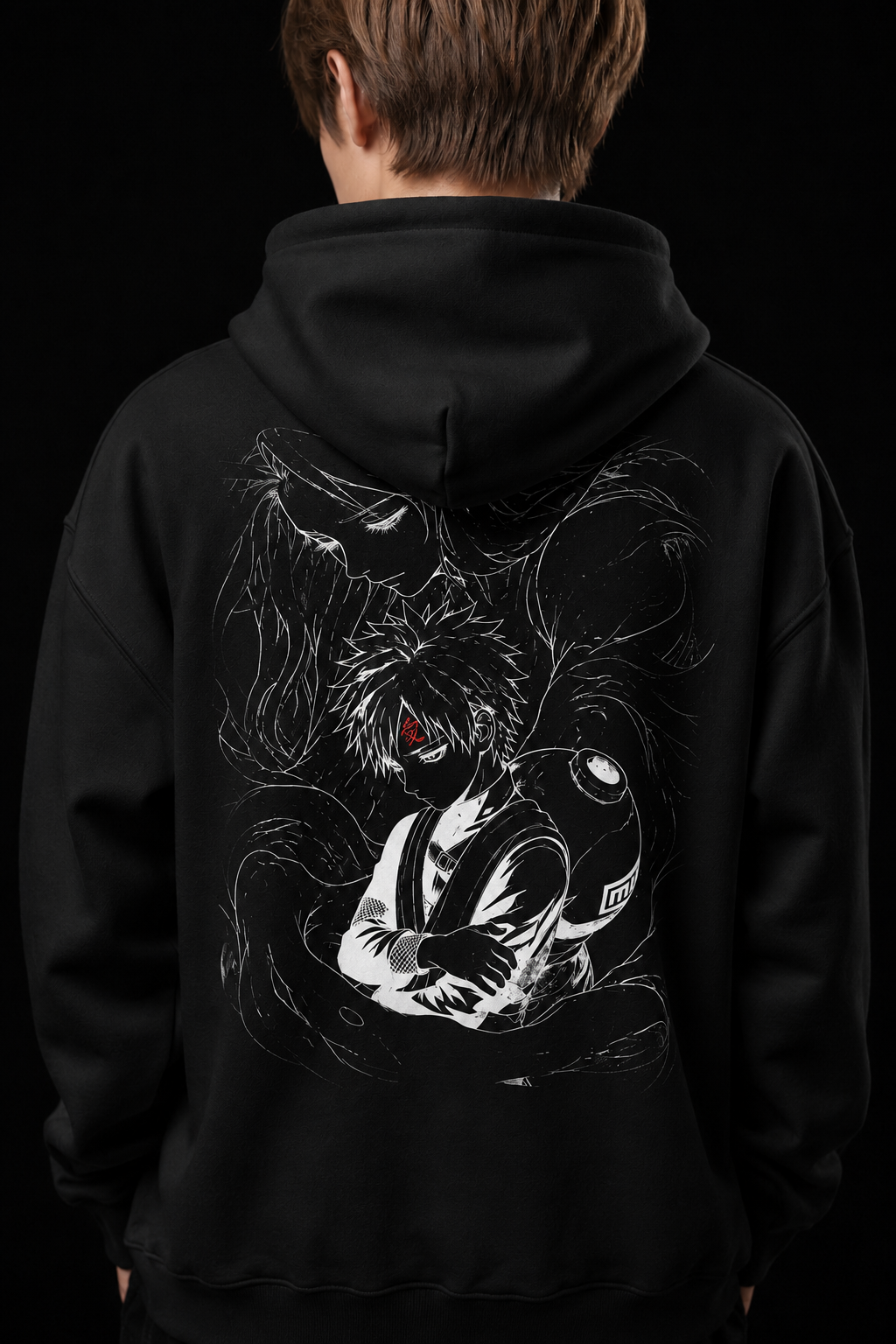 Gaara Heavy Blend Zip Hoodie - Dark Series | Original Naruto Fan Art