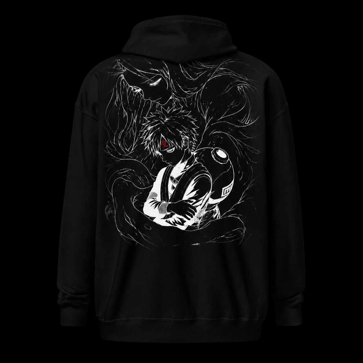 Gaara Heavy Blend Zip Hoodie - Dark Series | Original Naruto Fan Art