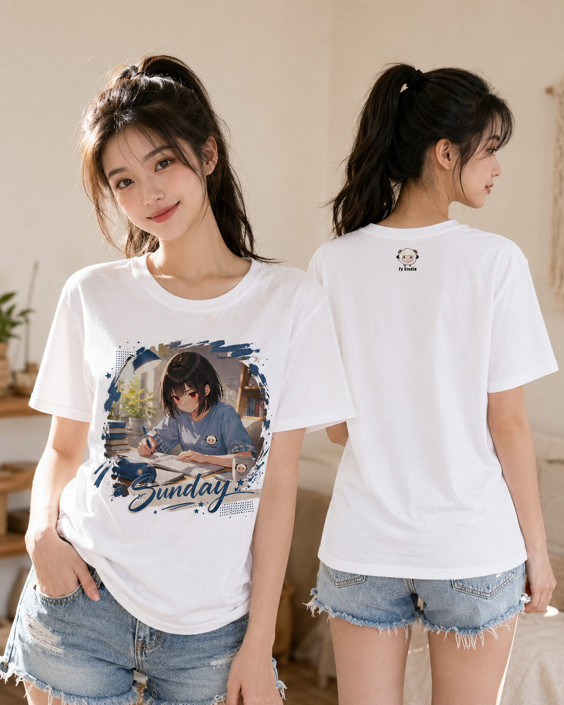 Luminelle Yuri’s Sunday - Kawaii Anime T-Shirt