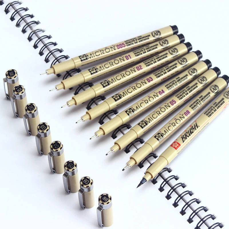 1pcs Sakura Pigma Micron Fine Pen Waterproof Smooth Black Ink Fineliner Drawing Pens Art Sketch Marker Liner Rotulador Tekenen