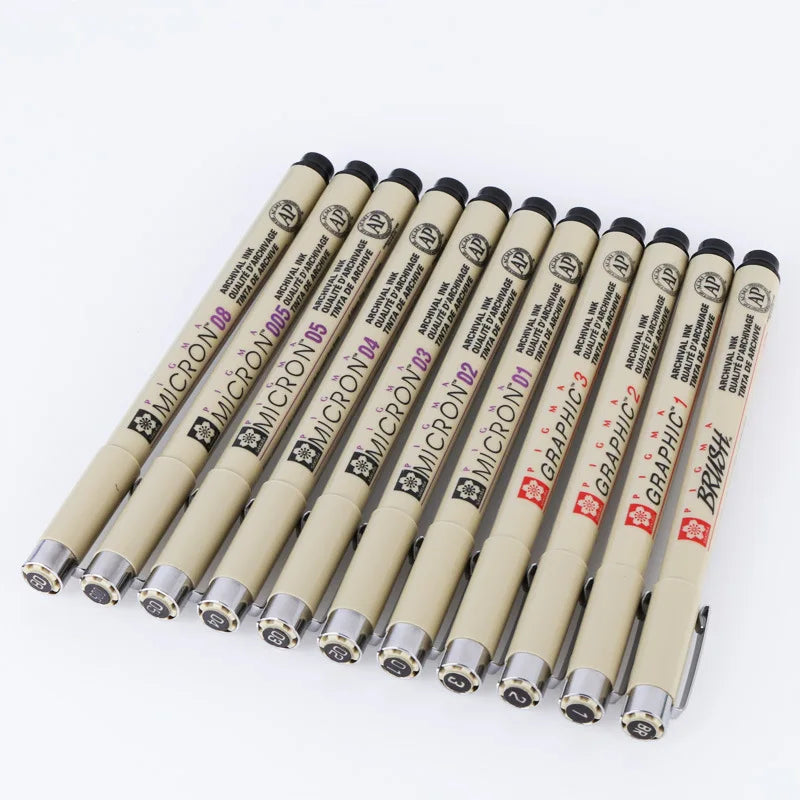 1pcs Sakura Pigma Micron Fine Pen Waterproof Smooth Black Ink Fineliner Drawing Pens Art Sketch Marker Liner Rotulador Tekenen