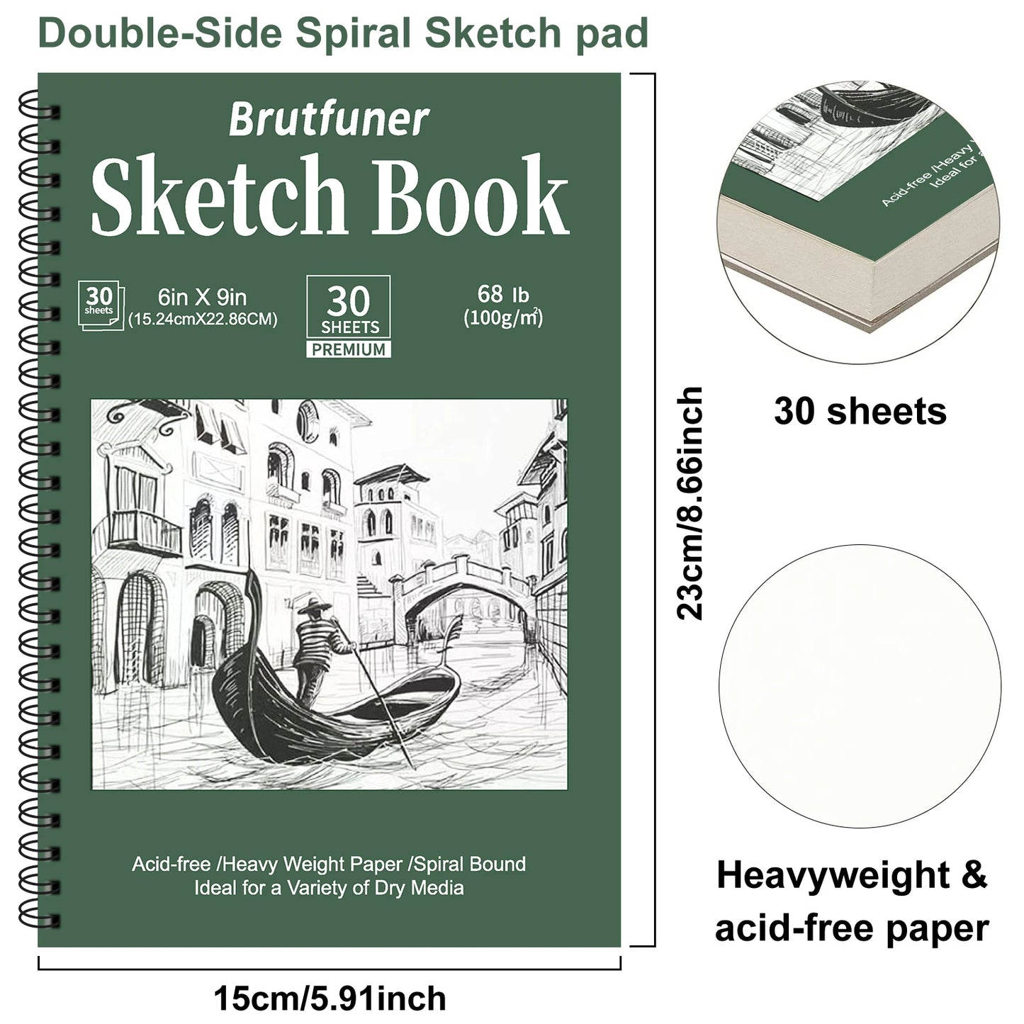 2 pcs/30 Sheet Thickened Spiral Sketchbook - Premium Quality Paper for Vibrant Colors & Smooth Drawing - For Art Students