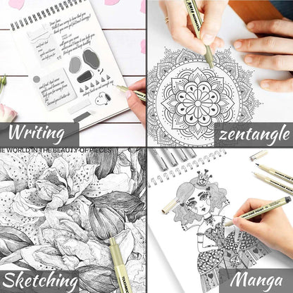 6-12Pcs/Set Hook Needle Pen Hand-painted Fineliner