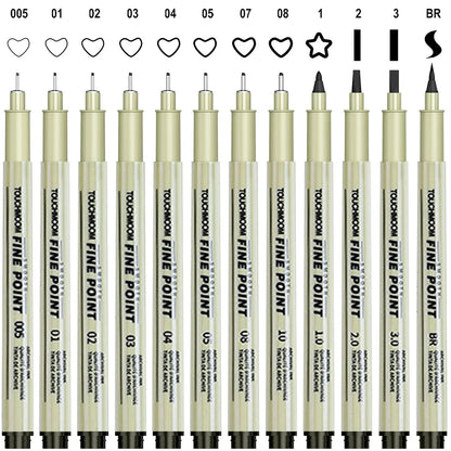 6-12Pcs/Set Hook Needle Pen Hand-painted Fineliner
