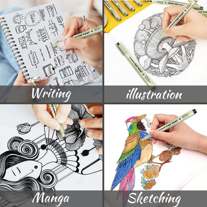 6-12Pcs/Set Hook Needle Pen Hand-painted Fineliner