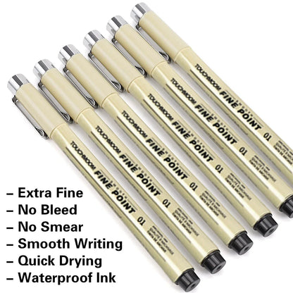 6-12Pcs/Set Hook Needle Pen Hand-painted Fineliner