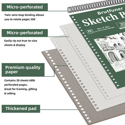 2 pcs/30 Sheet Thickened Spiral Sketchbook - Premium Quality Paper for Vibrant Colors & Smooth Drawing - For Art Students