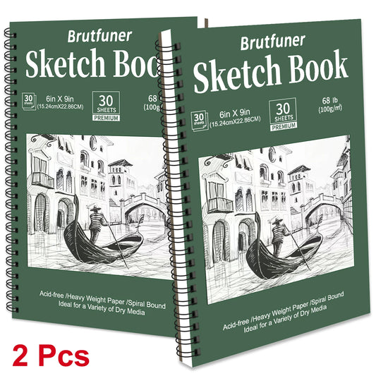2 pcs/30 Sheet Thickened Spiral Sketchbook - Premium Quality Paper for Vibrant Colors & Smooth Drawing - For Art Students