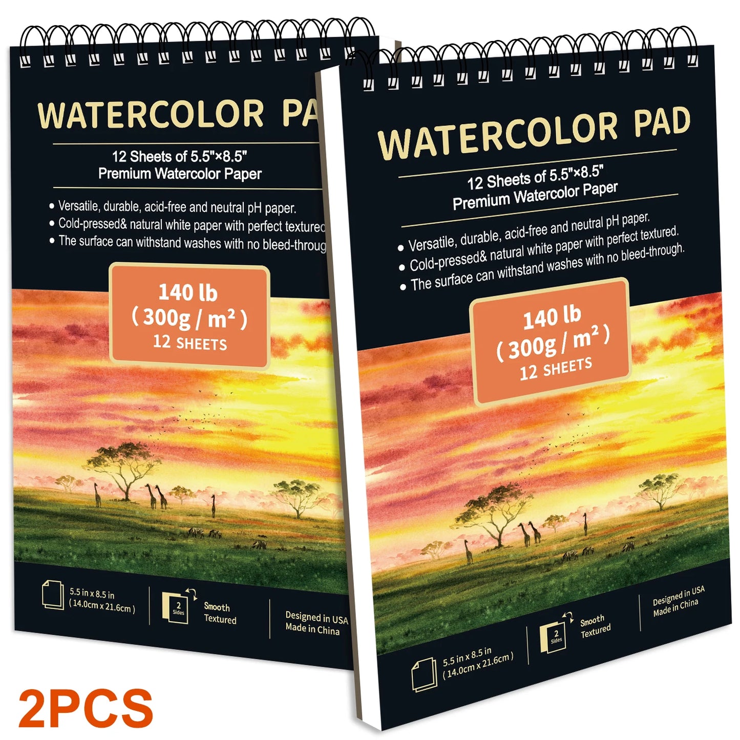 2 pcs/30 Sheet Thickened Spiral Sketchbook - Premium Quality Paper for Vibrant Colors & Smooth Drawing - For Art Students
