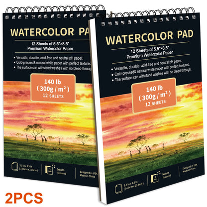 2 pcs/30 Sheet Thickened Spiral Sketchbook - Premium Quality Paper for Vibrant Colors & Smooth Drawing - For Art Students