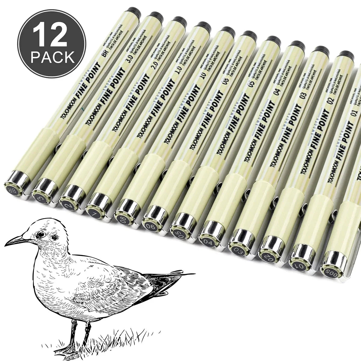 6-12Pcs/Set Hook Needle Pen Hand-painted Fineliner