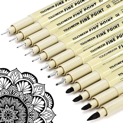 6-12Pcs/Set Hook Needle Pen Hand-painted Fineliner